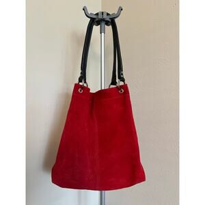Owen Barry, handmade in Somerset, England genuine leather dark red hobo bag